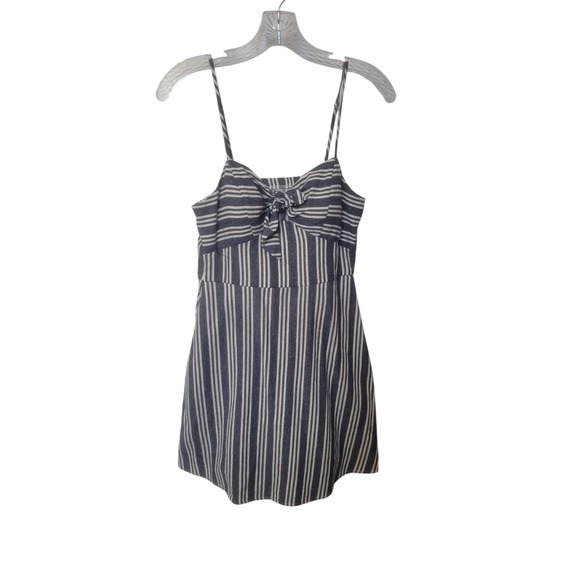 The Unbranded Brand Dresses & Skirts - Womens Hickory Stripe Sweetheart Spaghetti Strap Babydoll Mini Dress Size M